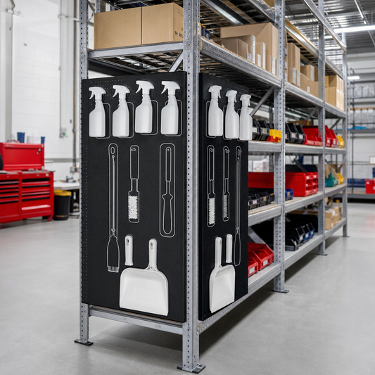Rack End Sanitising Shadow Notice Boards for Double Aisles