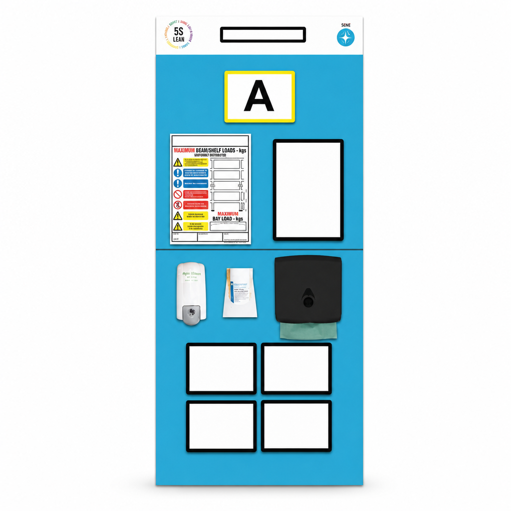 Rack End Sanitising Shadow Notice Boards for Single Aisles
