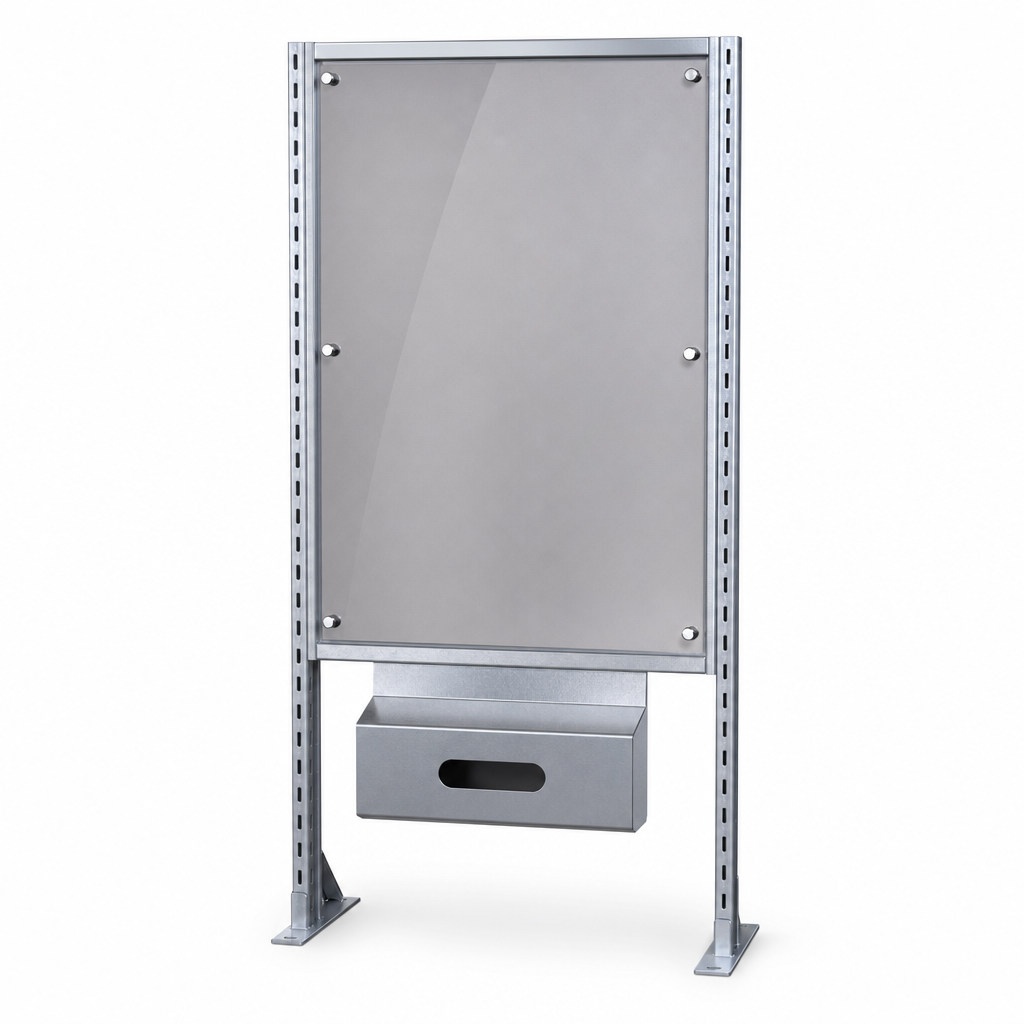 Rack End Sanitising Shadow Notice Boards for Single Aisles