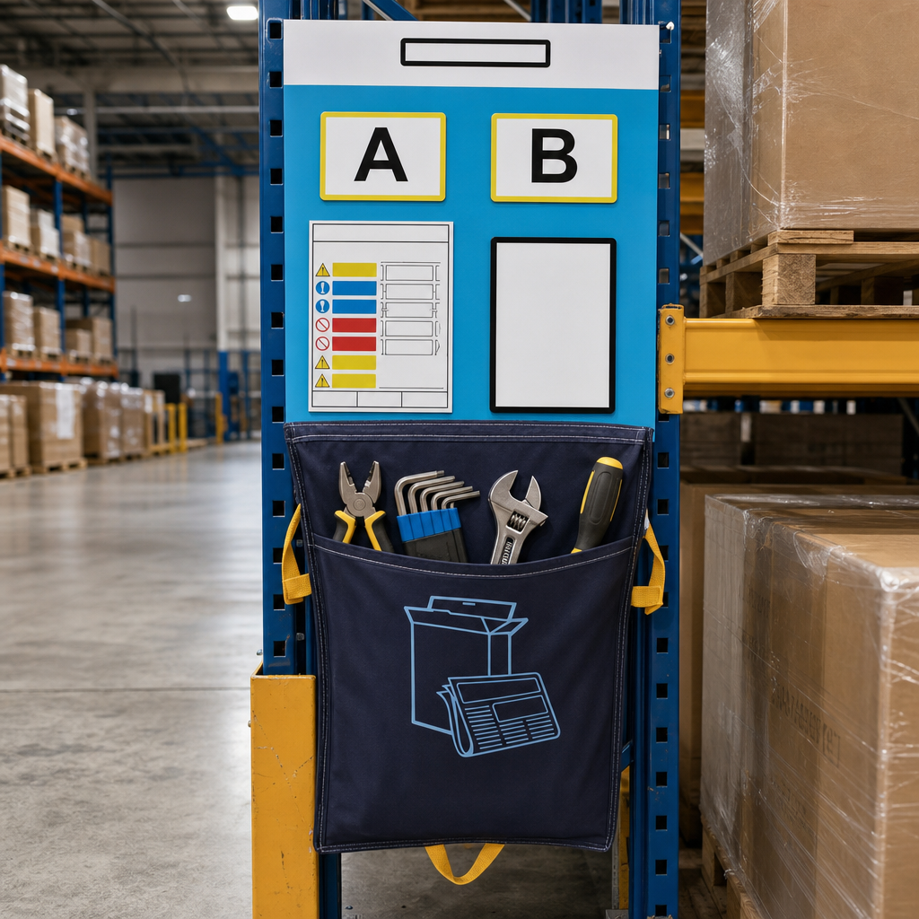 Rack End Shadow Board with Tool Storage and Notice Panel