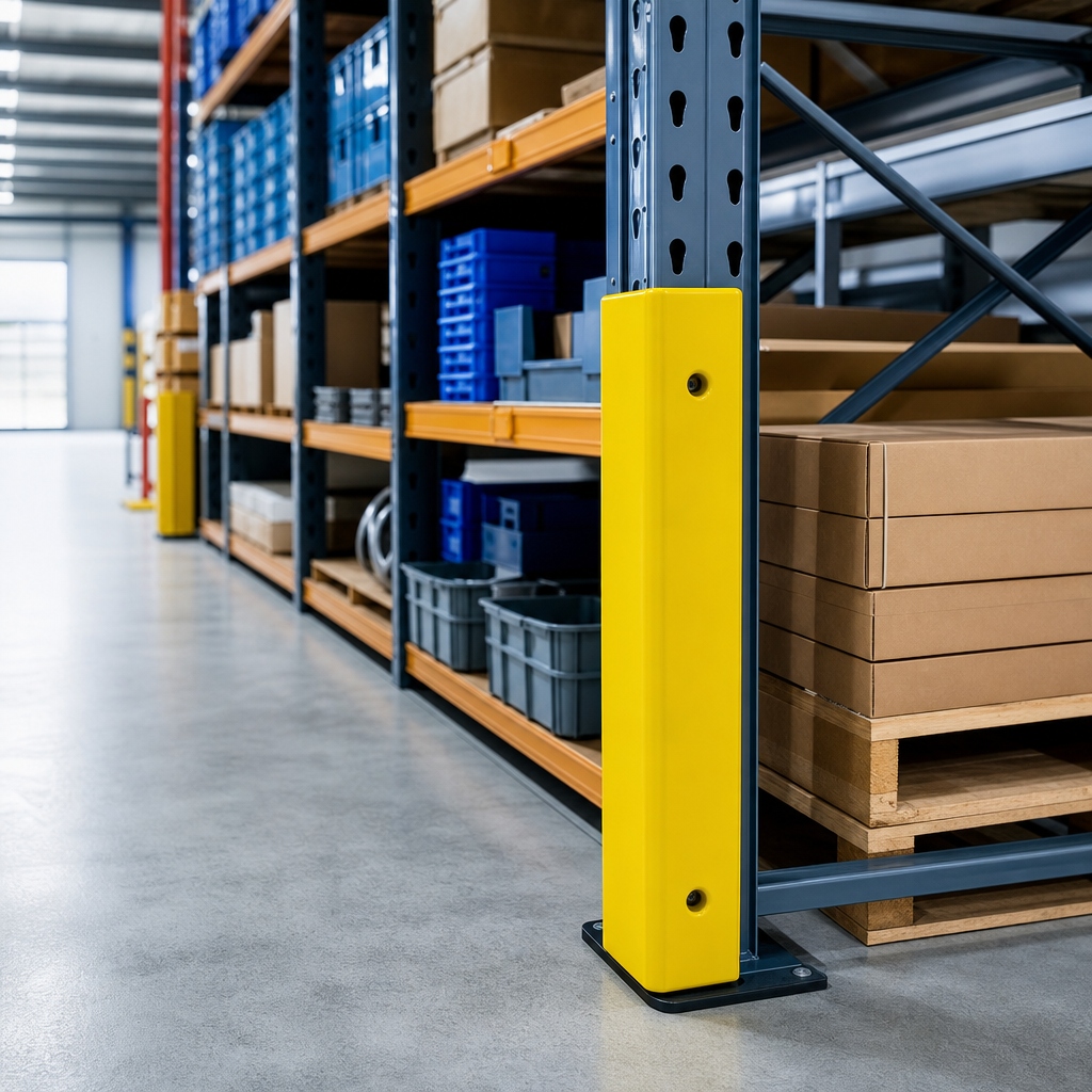 Rack Mounted Polyethylene Guards for Upright Protection