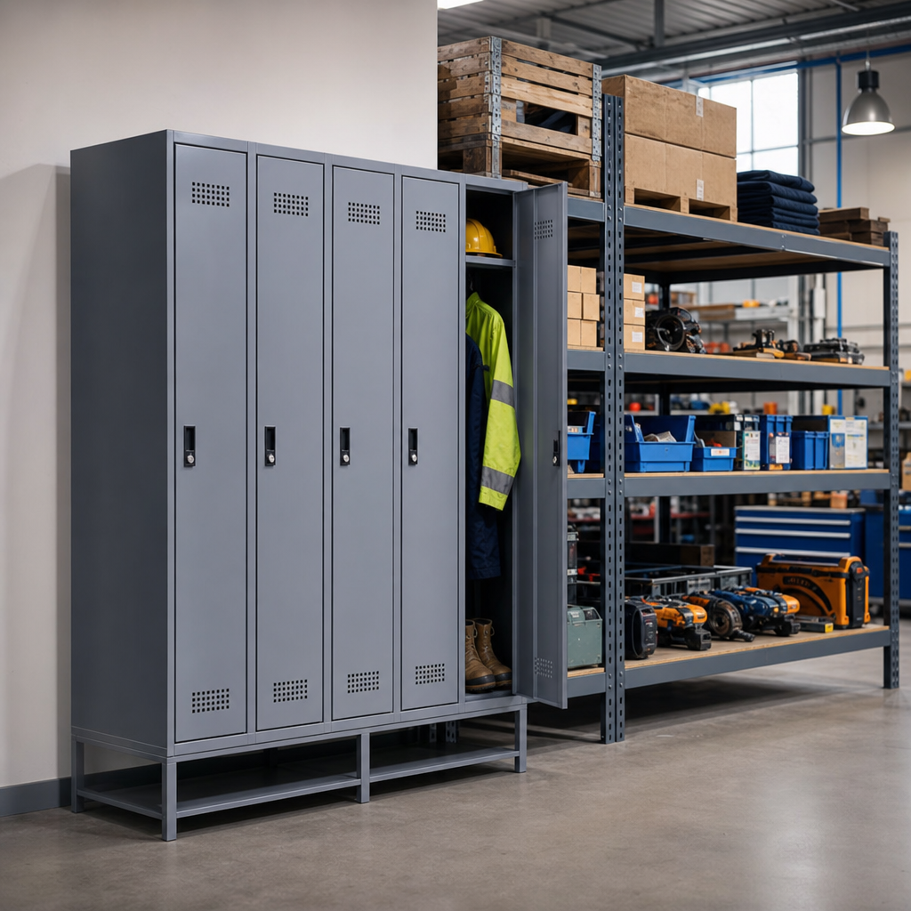 Raised Base Metal Garment Dispensing Locker with 5 Doors