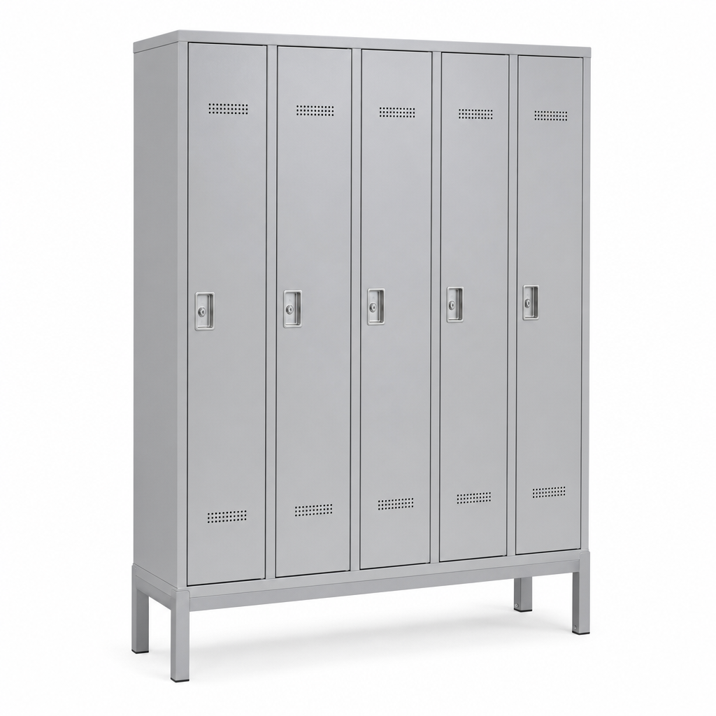 Raised Base Metal Garment Dispensing Locker with 5 Doors
