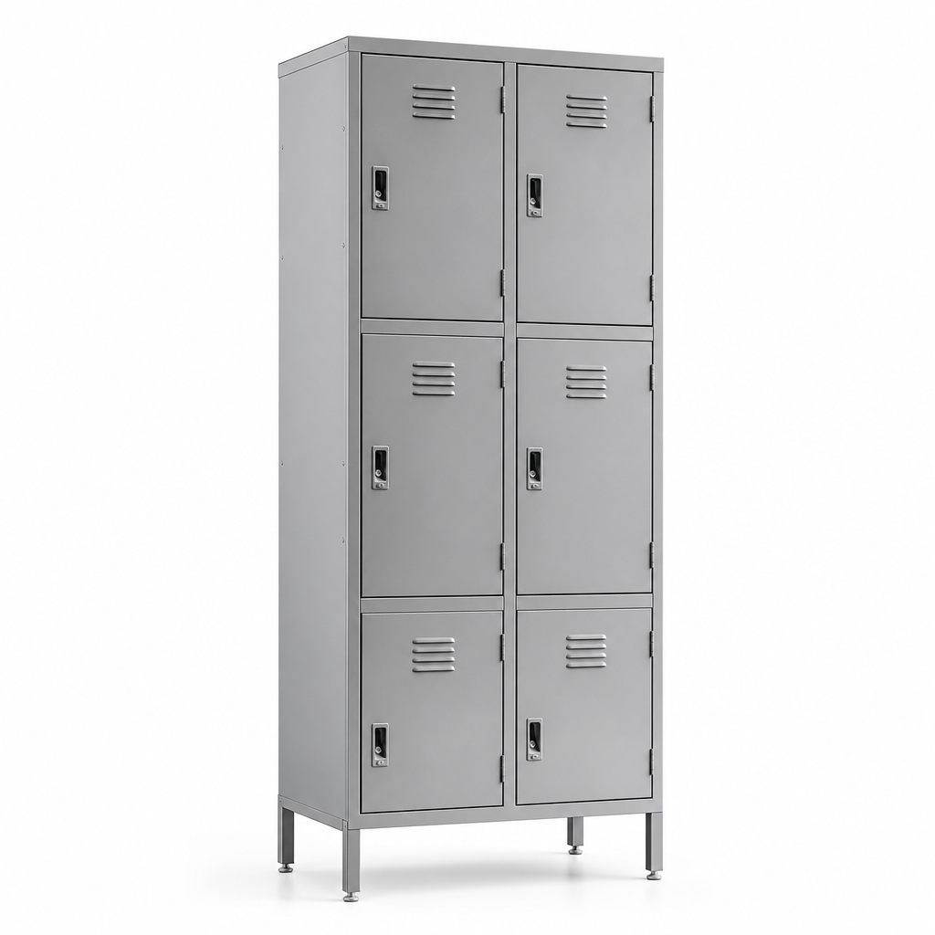 Raised Metal Garment Dispensing Laundry Locker With 6 Doors
