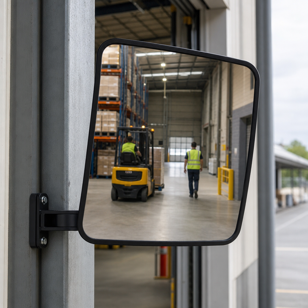 Rectangular Convex Traffic Safety Mirror with Adjustable Bracket