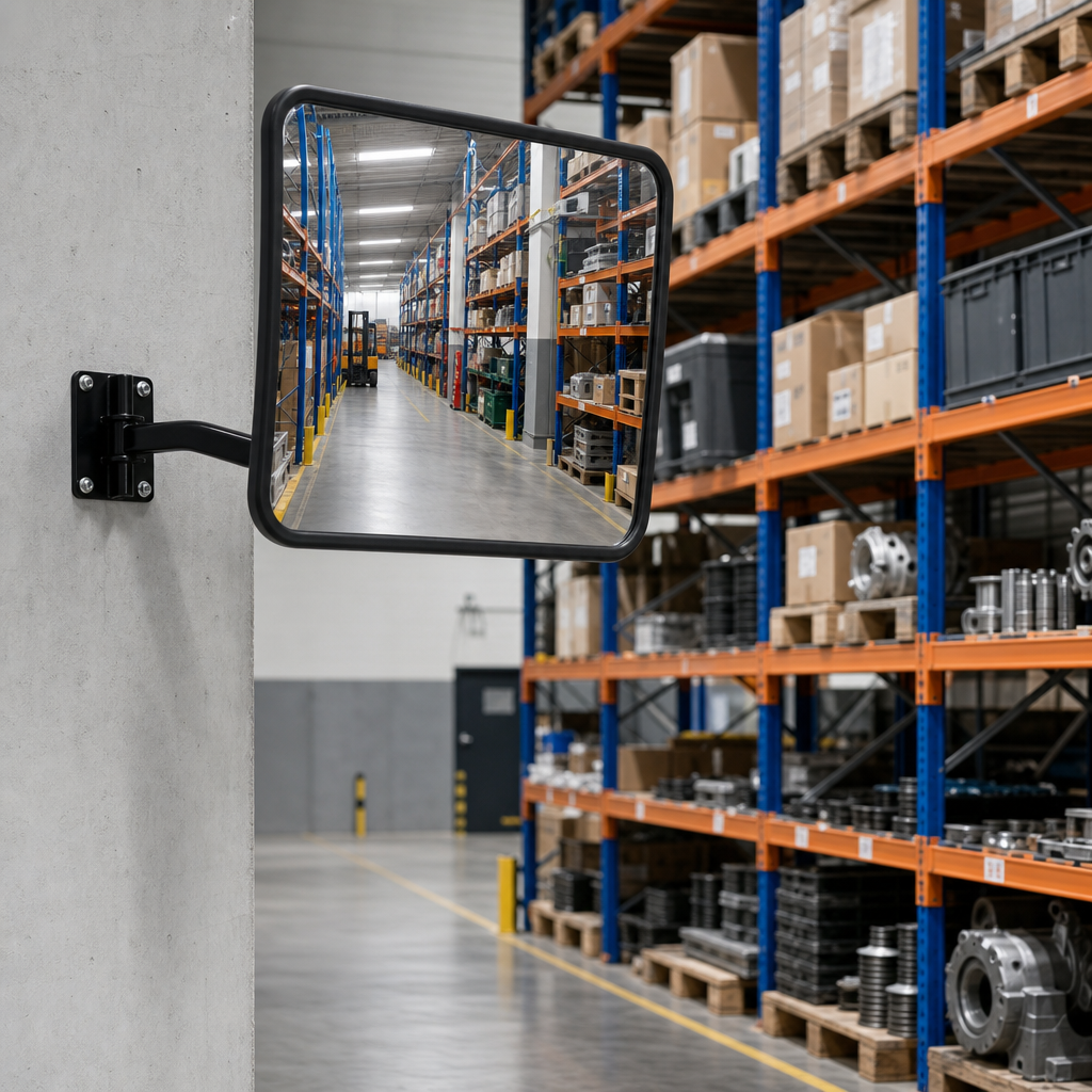 Rectangular Convex Traffic Safety Mirror with Adjustable Bracket