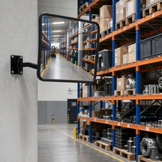 Rectangular Convex Traffic Safety Mirror with Adjustable Bracket