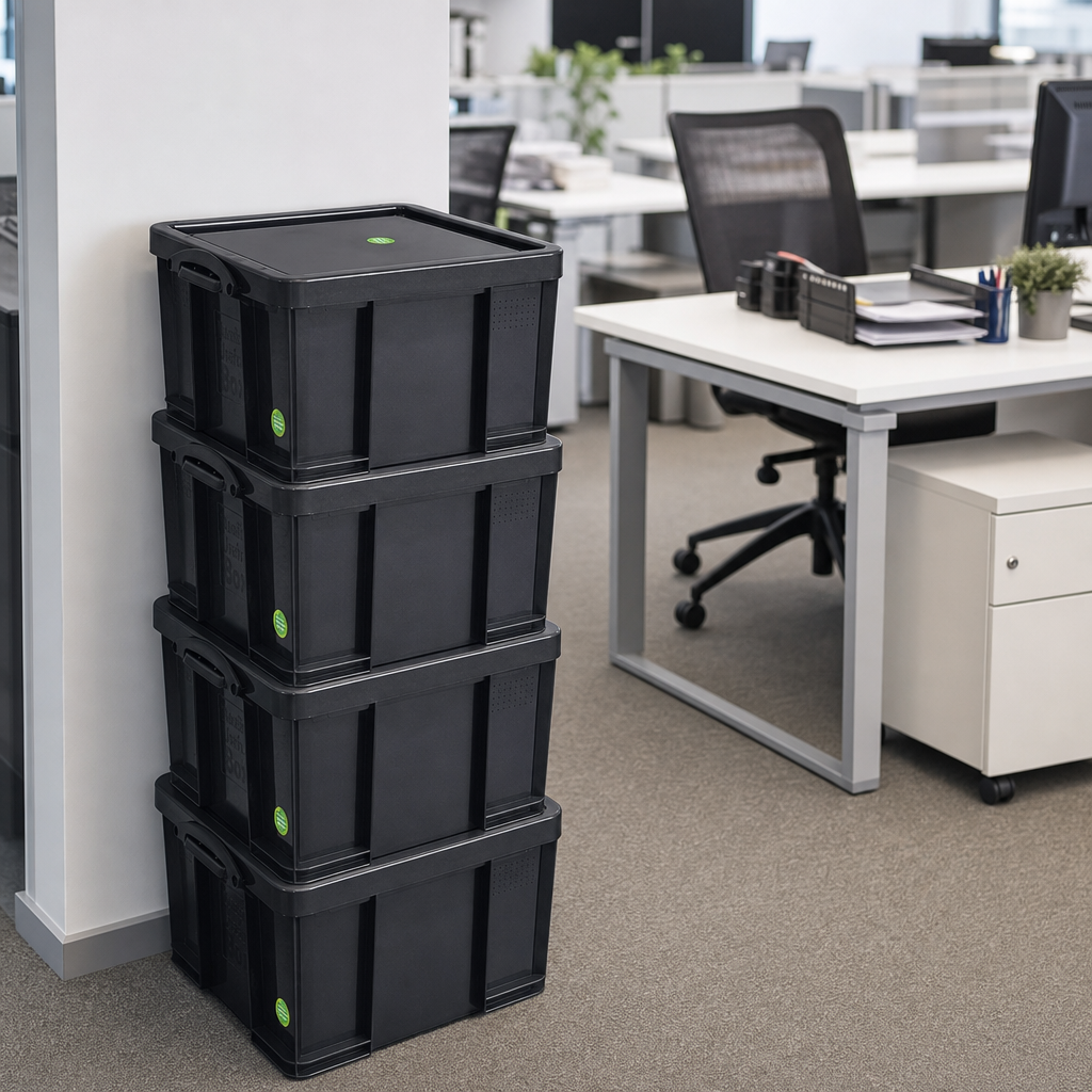 Recycled 35 Litre Plastic Storage Box with Lid