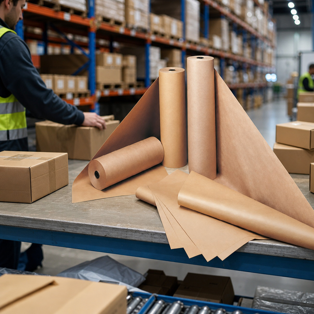 Recycled Brown Kraft Wrapping Paper Roll