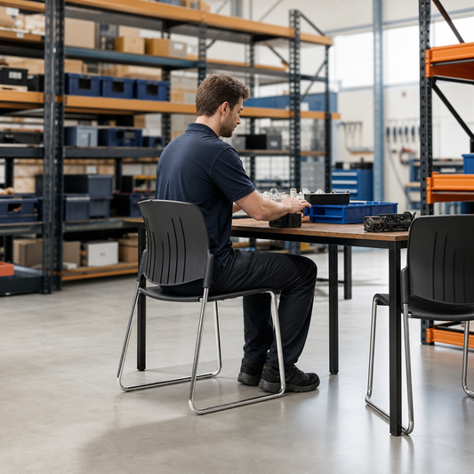 Recycled Plastic Stackable Office Chair with Chrome Frame