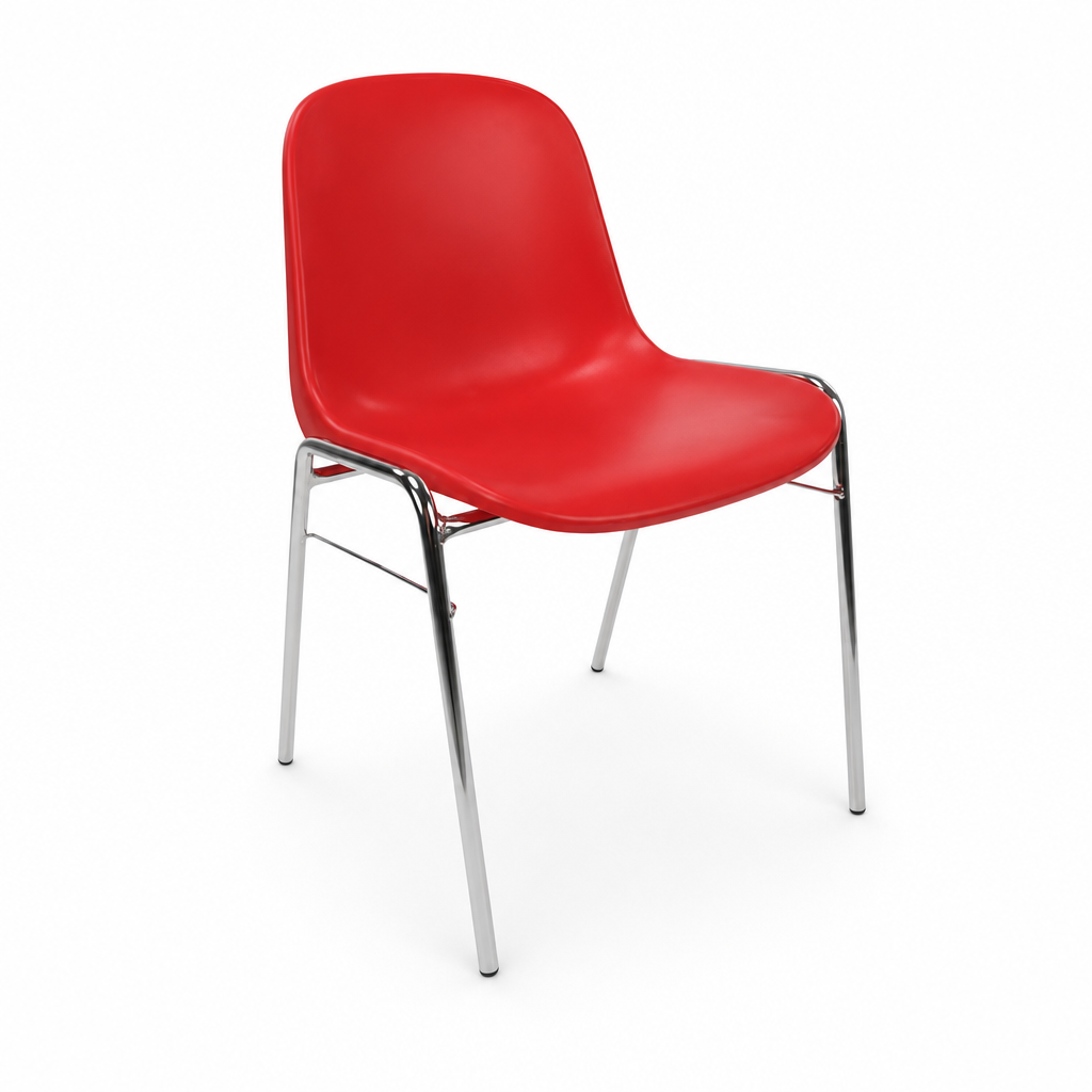 Recycled Plastic Stackable Office Chair with Chrome Frame