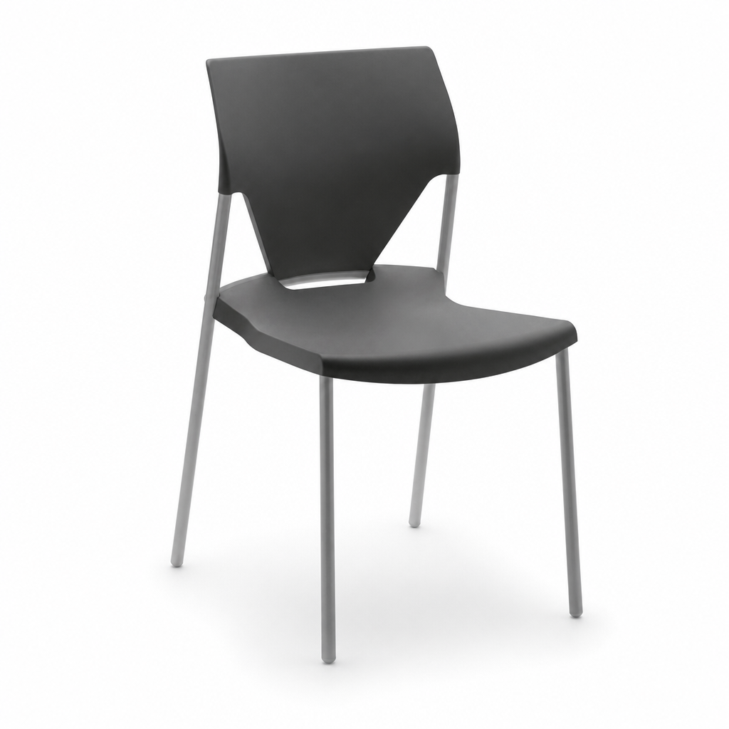 Recycled Plastic Stackable Office Chair with Chrome Frame