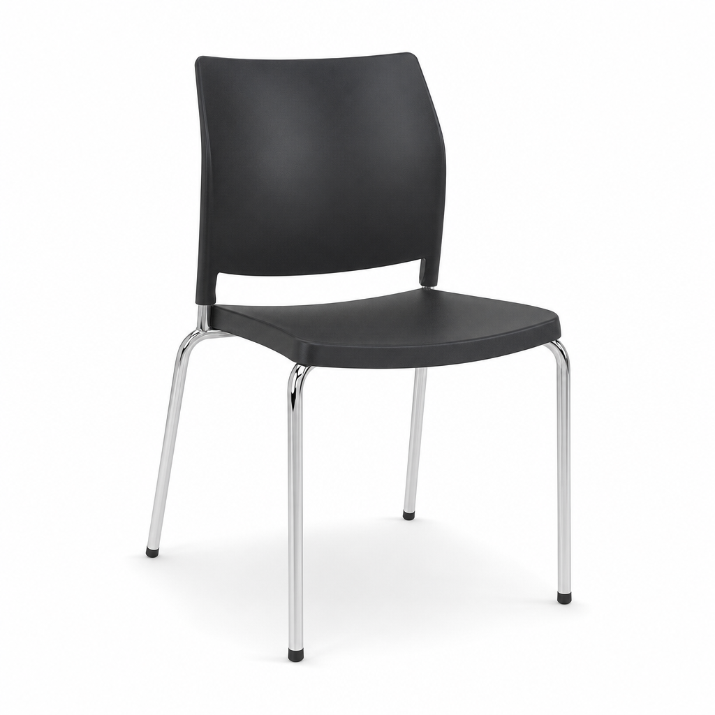 Recycled Plastic Stackable Office Chair with Chrome Frame