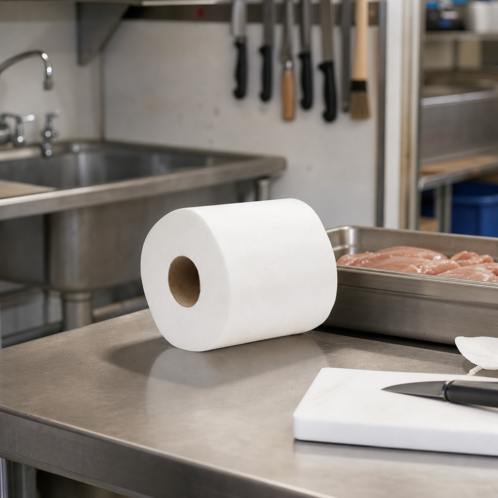 Recycled White Kitchen Paper Roll, Food Grade