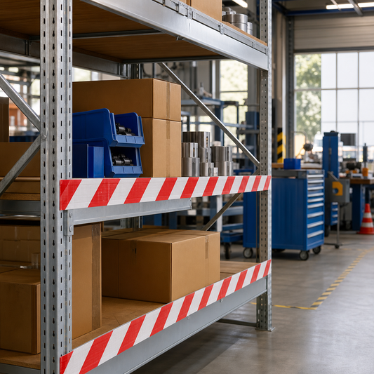 Red and White Hazard Warning Polyethylene Tape