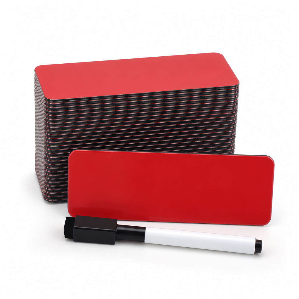 Red Magnetic Dry Wipe Erasable Labels