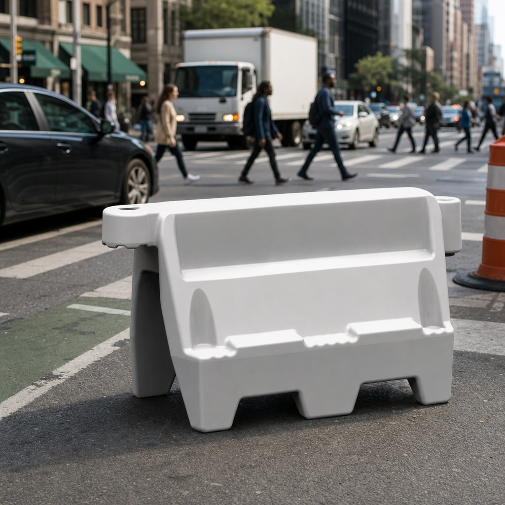 Red or White Road Wall Barrier for Traffic Control and Safety