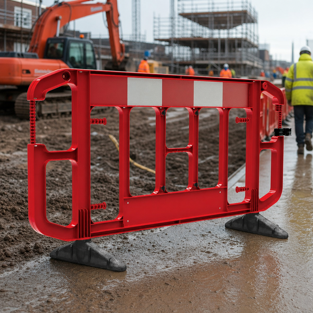 Reflective Traffic Control Barrier for Pedestrian and Road Safety