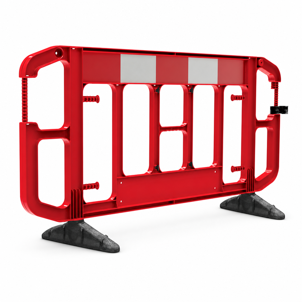 Reflective Traffic Control Barrier for Pedestrian and Road Safety