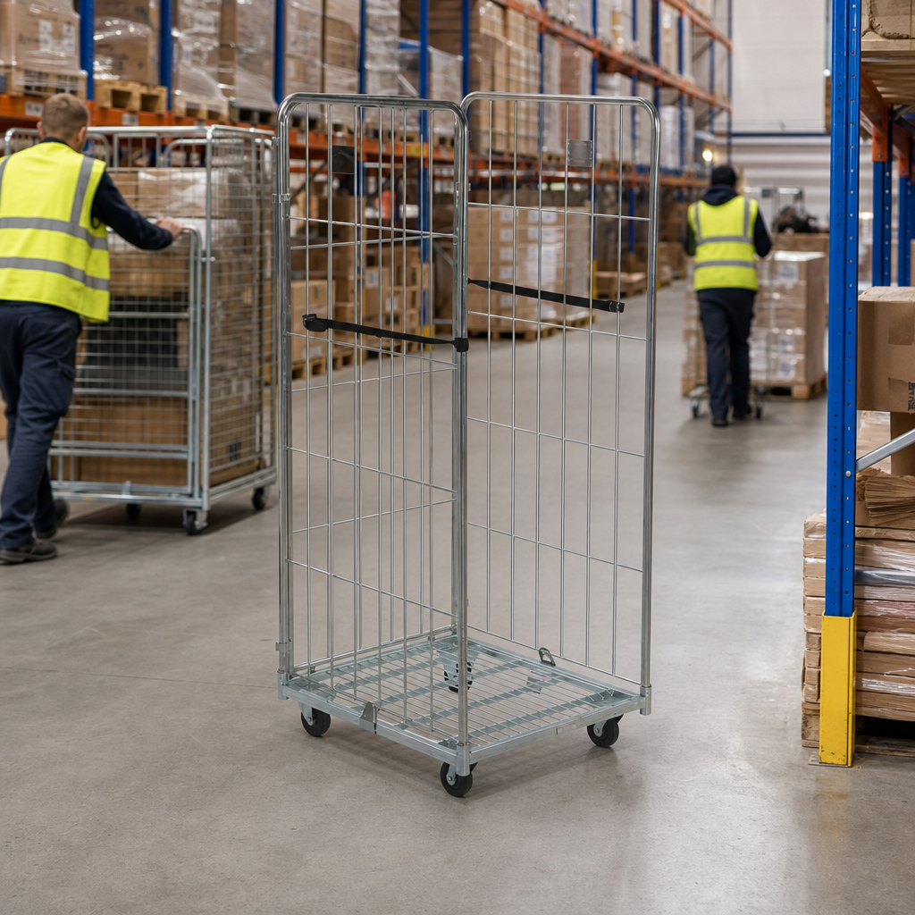 Roll Pallet Cage with Three Removable Sides
