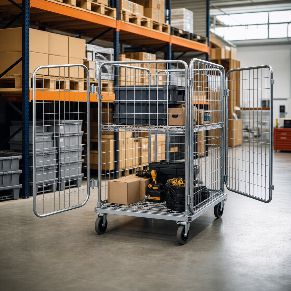 Roll Pallet Cage with Three Removable Sides