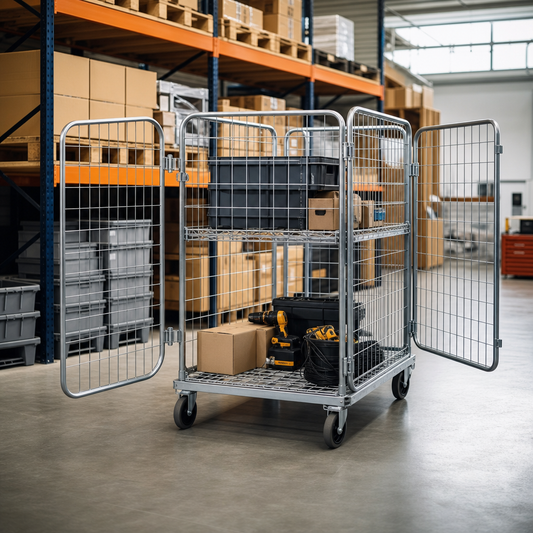 Roll Pallet Cage with Three Removable Sides