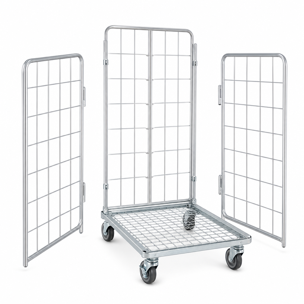 Roll Pallet Cage with Three Removable Sides