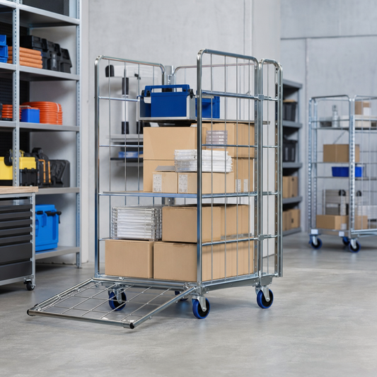 Roll Pallet with Four Removable Sides and Drop Gate
