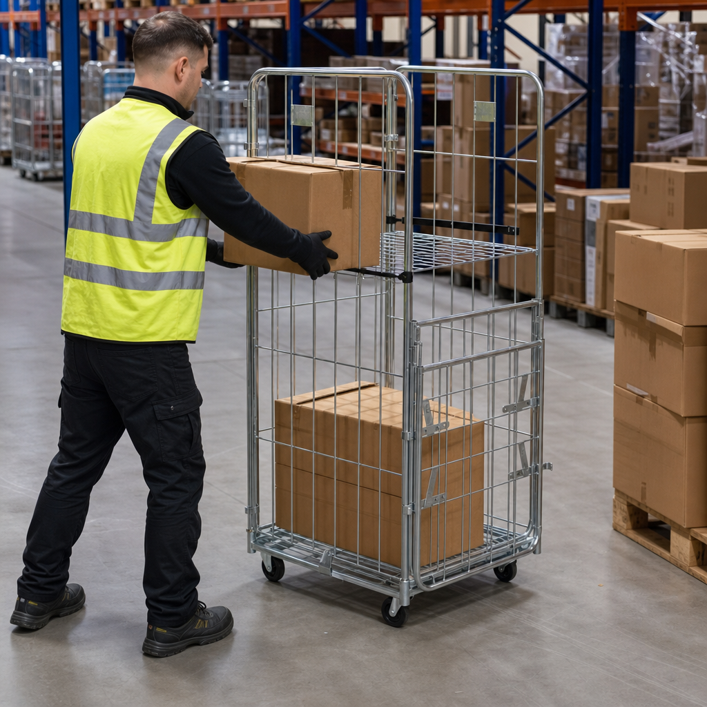 Roll Pallet with Four Removable Sides and Drop Gate
