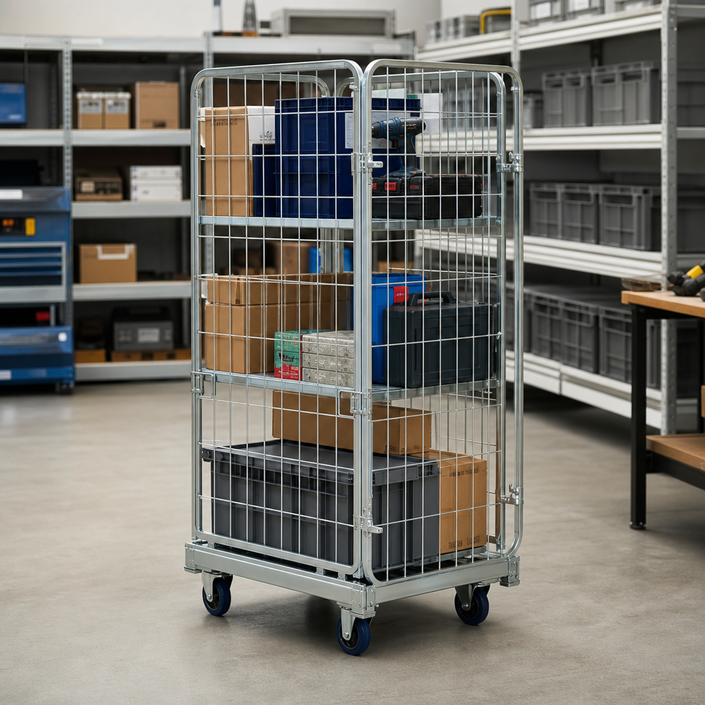 Roll Pallet with Two Removable Sides