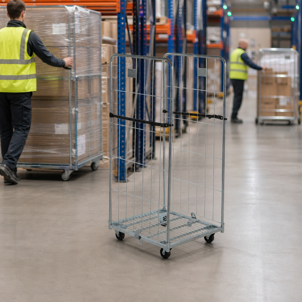 Roll Pallet with Two Removable Sides