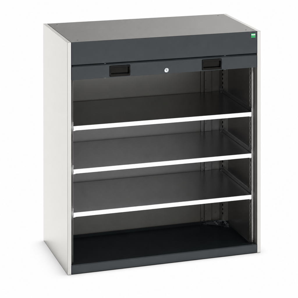 Roller Shutter Metal Storage Cabinet with 3 Shelves 1200x1050x650mm