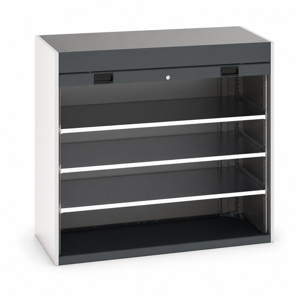 Roller Shutter Metal Storage Cabinet with 3 Shelves 1200x1300x650mm