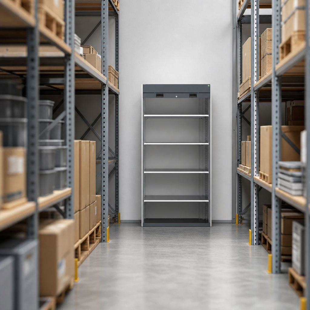 Roller Shutter Steel Storage Cabinet with 4 Shelves 2000x1050x650mm