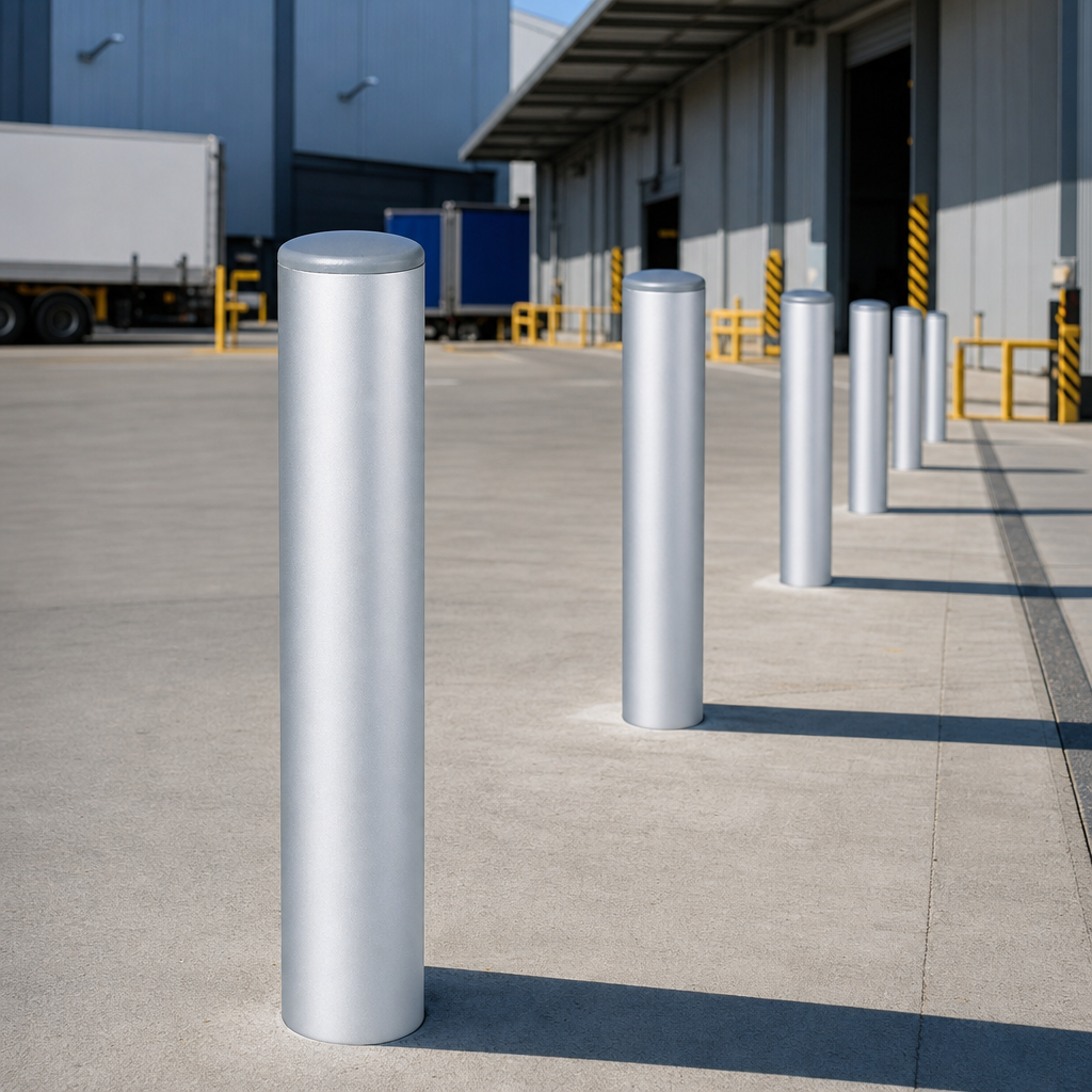 Round Aluminium Sign Posts with Galvanised Steel Finish