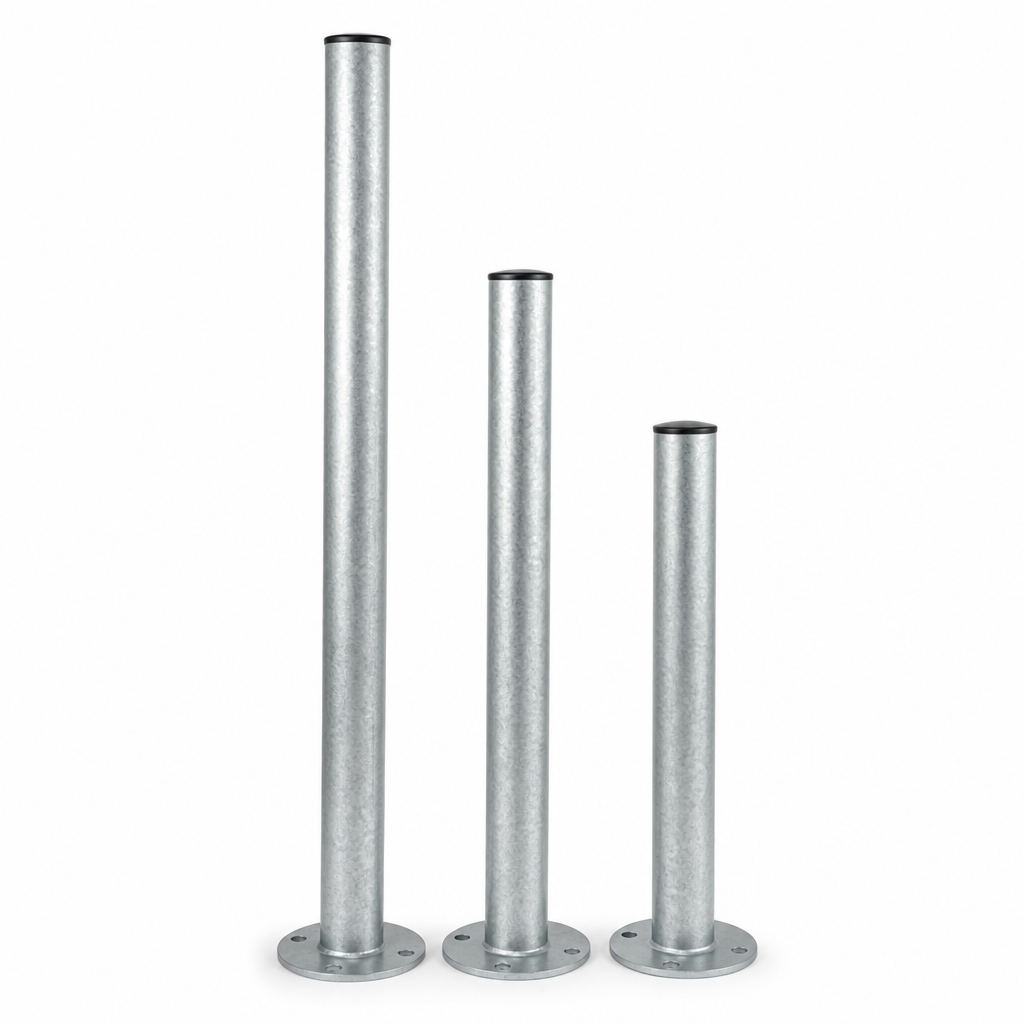 Round Aluminium Sign Posts with Galvanised Steel Finish