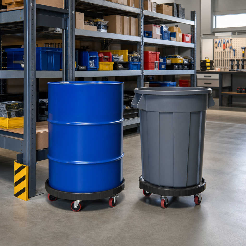 Round Container Dollies for Waste Bins and Drums