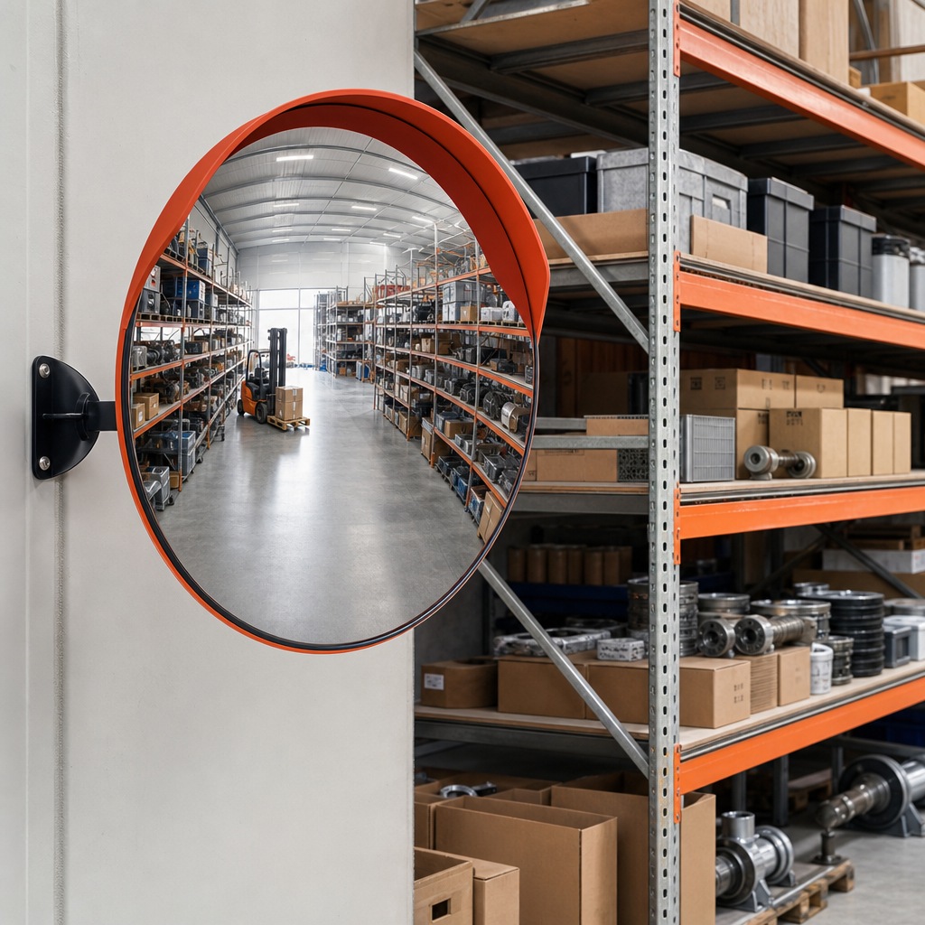 Round Convex Safety Mirror for Indoor and Outdoor Use