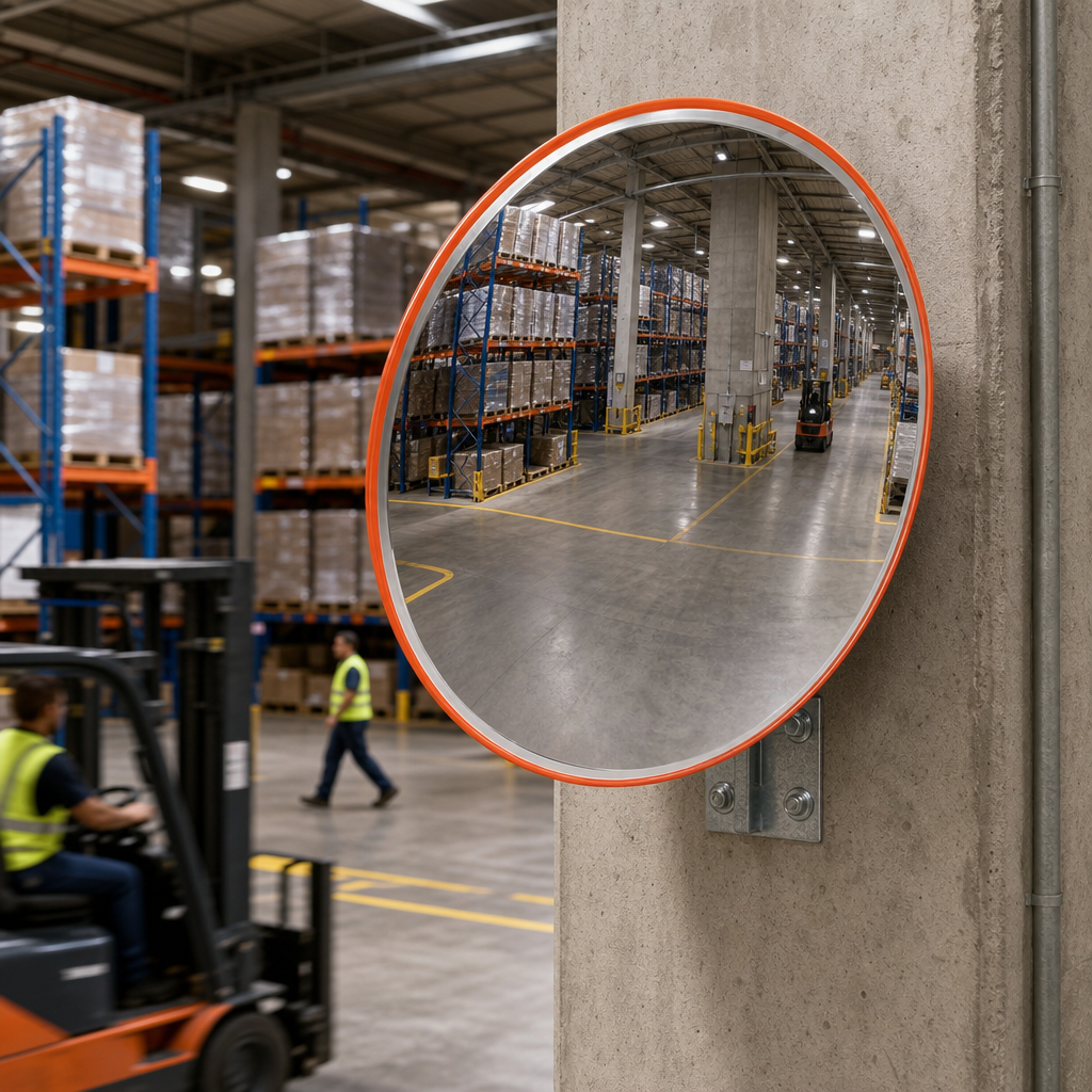Round Convex Safety Mirror for Indoor and Outdoor Use