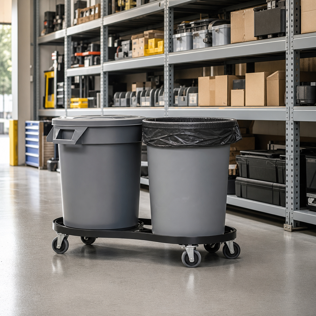 Round Double Dolly for Dual Container Transport