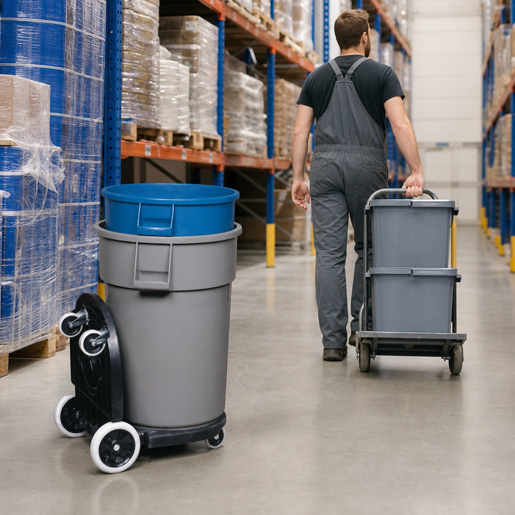 Round Double Dolly for Dual Container Transport