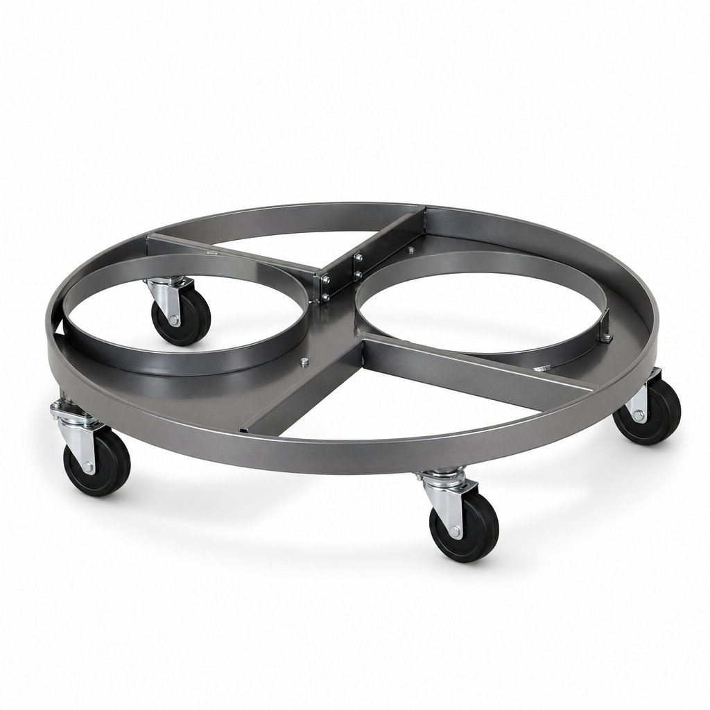 Round Double Dolly for Dual Container Transport