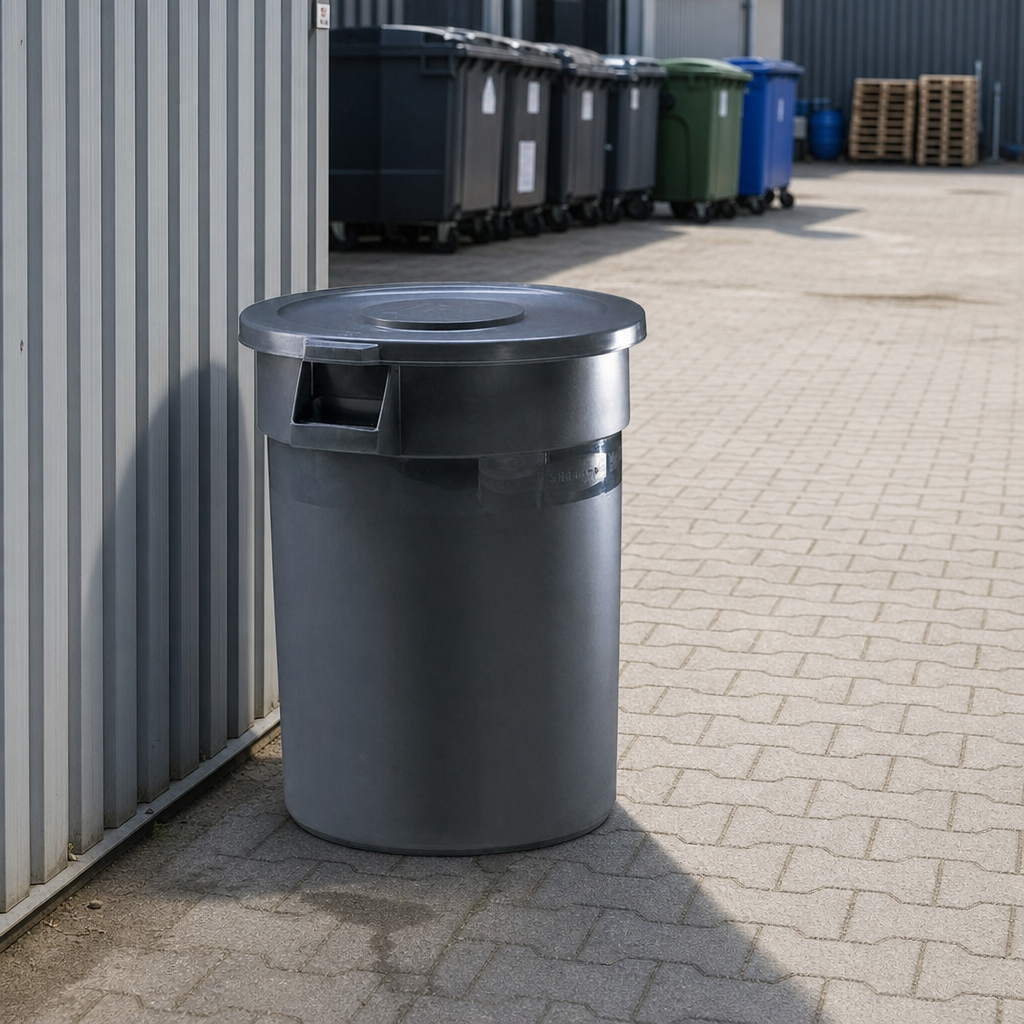 Round Industrial Waste Containers for Heavy Duty Use