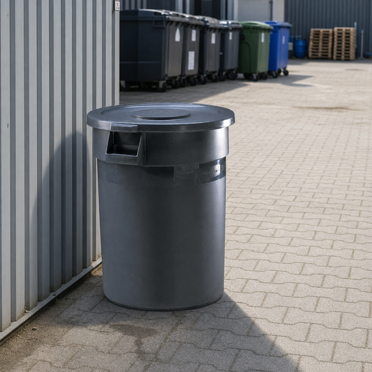 Round Industrial Waste Containers for Heavy Duty Use