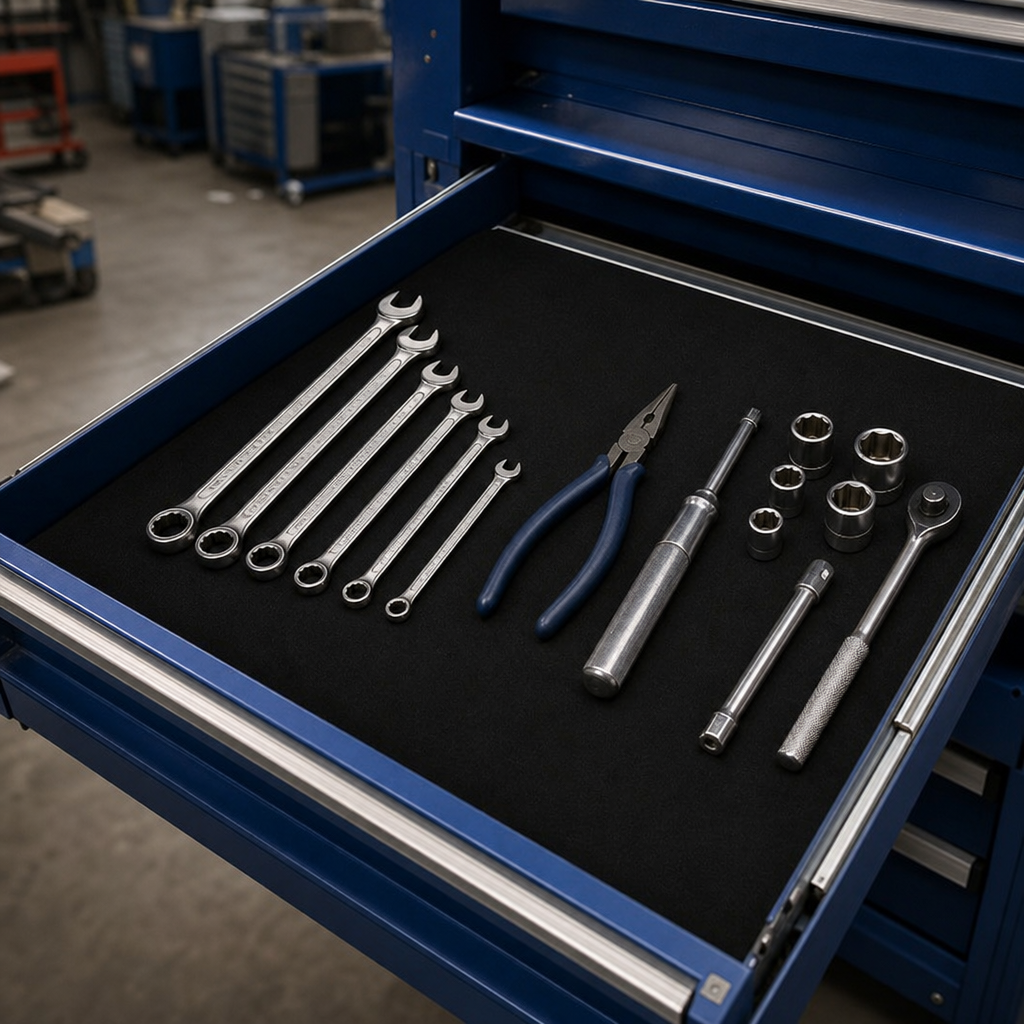 Rubber Inlay Mat for Tool Cupboard Drawers 1050mm Wide