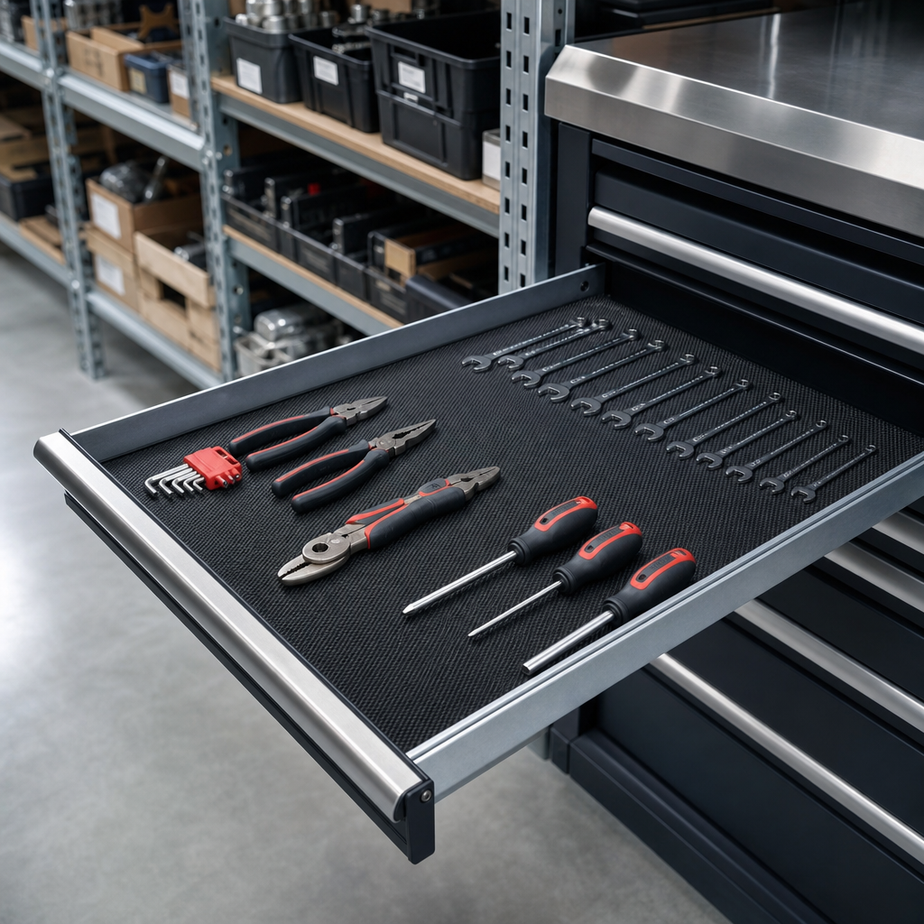 Rubber Inlay Mat for Tool Cupboard Drawers 1050mm Wide