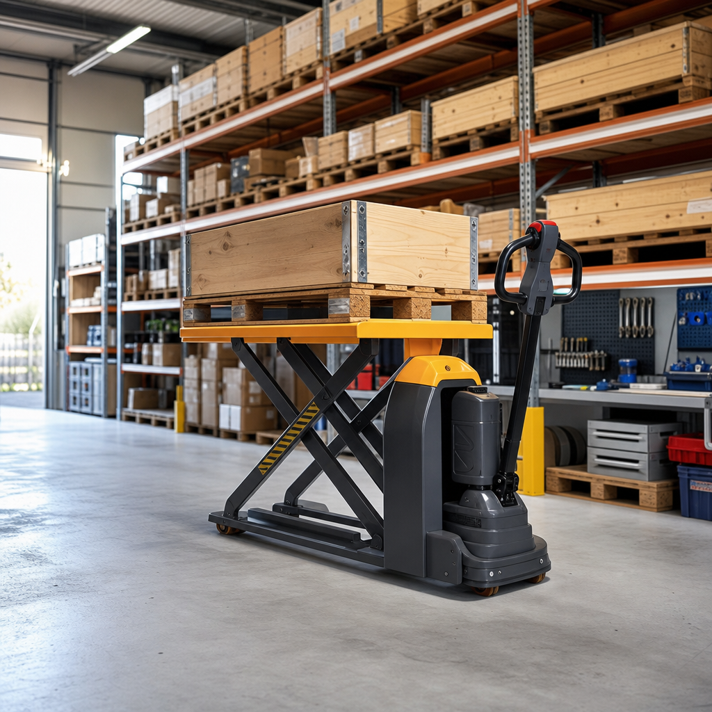 Scissor Lift Electric Pallet Truck 1000kg UDL