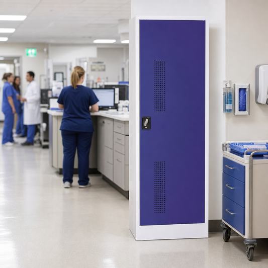 Security Locker with Built-In Safe for Emergency Services