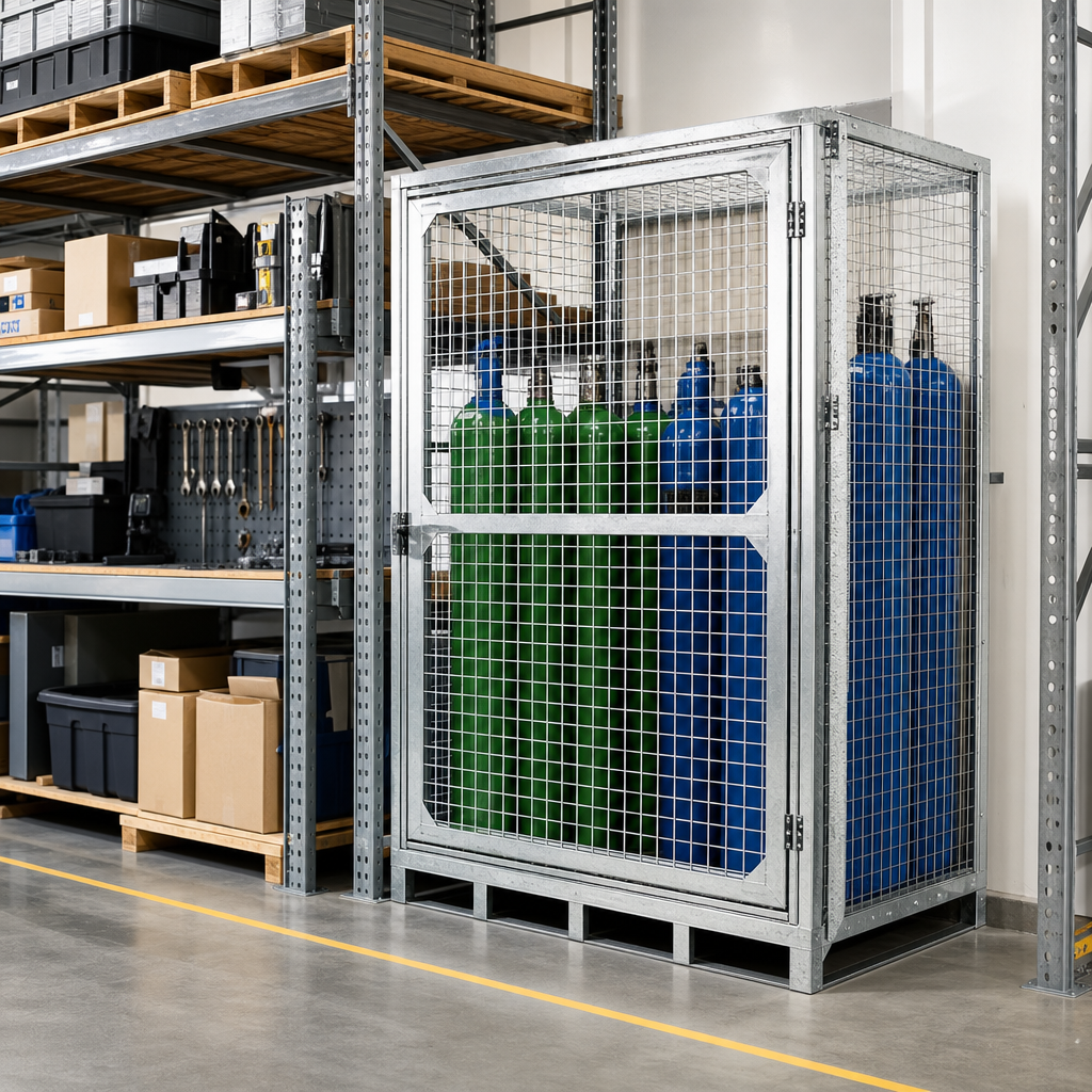 Security Mesh Cage Pallet for Gas Cylinder Storage