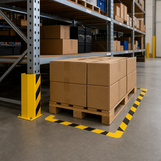 Self-Adhesive PVC Floor Markers for Pallet Positioning